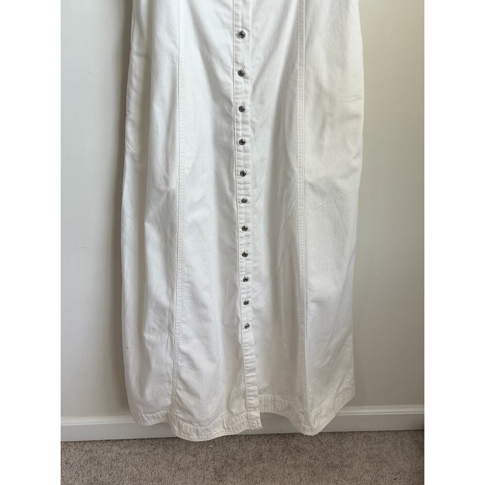 Free People Just Jill Sleeveless Button Front Maxi Dress White Womens Size Large - Picture 6 of 10